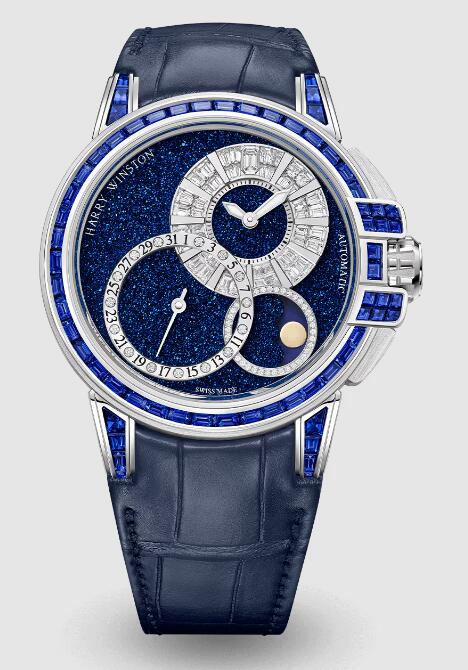 Review Harry Winston Ocean Date Moon Phase Baguette Automatic 42mm OCEAMP42WW005 watch Replica